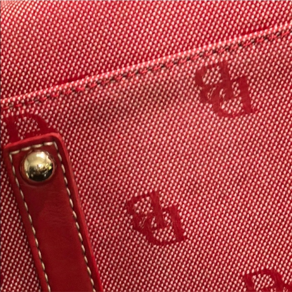 Dooney & Bourke Belvedere Leather and Canvas Handbag/Satchel - Red - Picture 15 of 15